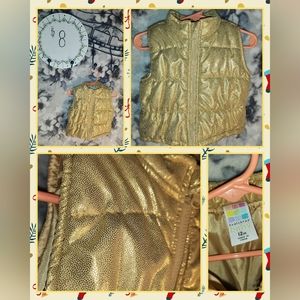 Healthtex Baby Gold Shiney Metallic Puffer Vest 12m Infant Baby $8
